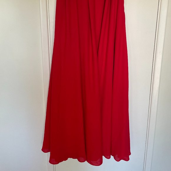 Fame and Partners Red Formal Lined Full Length Skirt Size US 4 - Picture 3 of 7